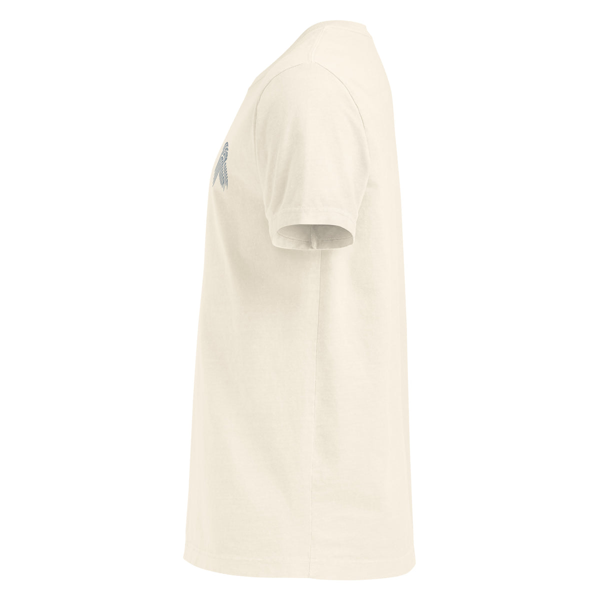 T-shirt oversized Silverback em branco vintage – vista lateral esquerda